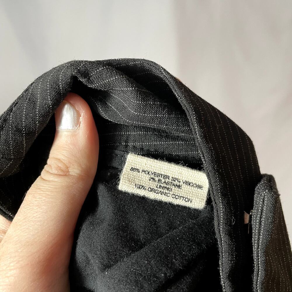 Djerf Avenue black gray striped high waist trousers 35 inseam womens M $170 MRSP - Picture 7 of 7